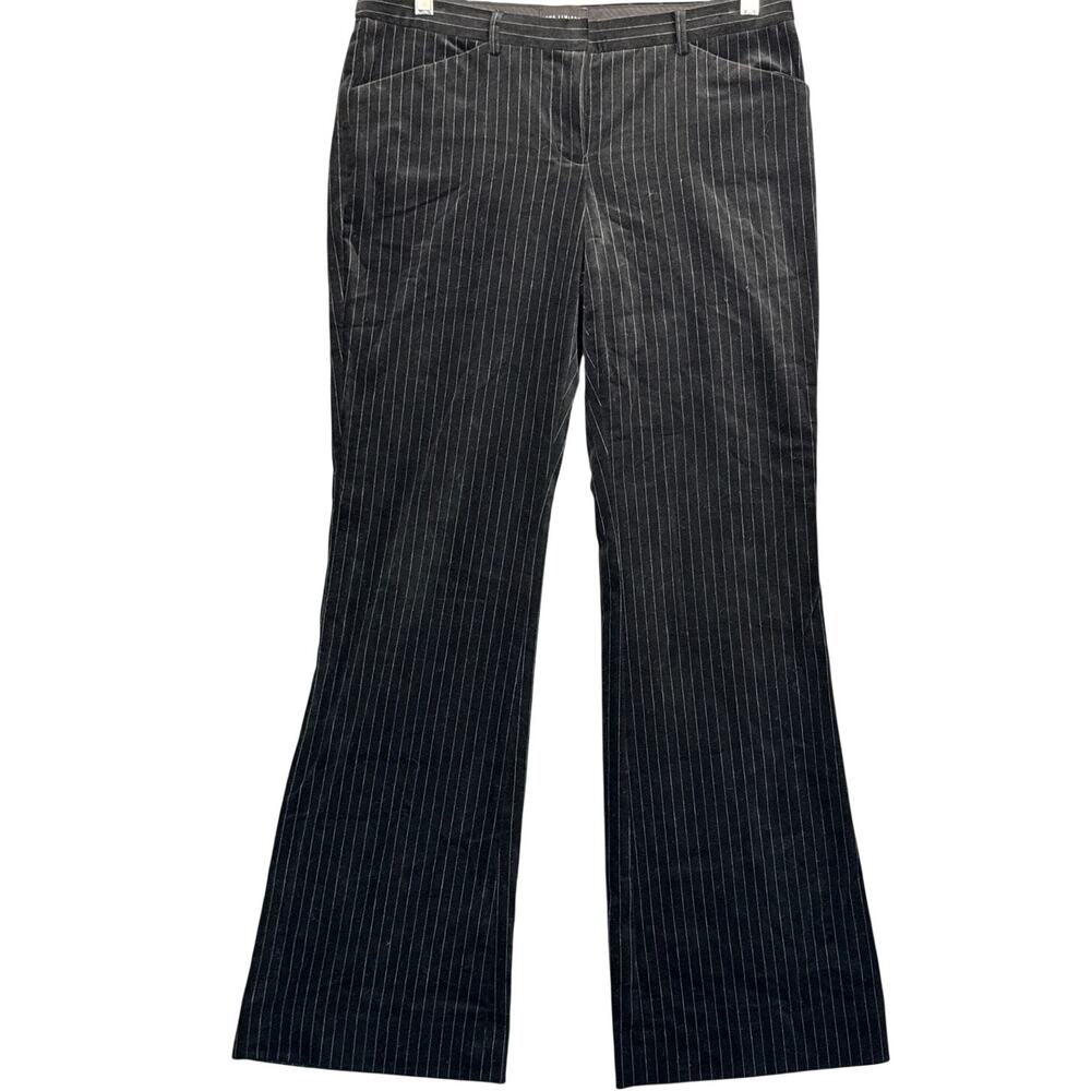 The Limited Drew Fit Vintage Y2k Black Pinstripe Velvet Bootleg Pant Women 8